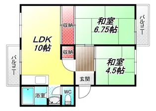 フラワリータウン志紀G棟【3階】の間取り