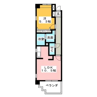 エバーグリーンII【1階】の間取り