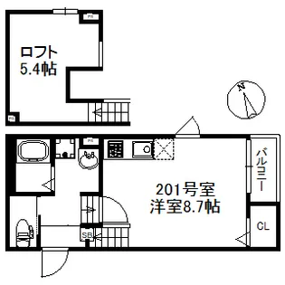 シャノワール久留米【2階】の間取り