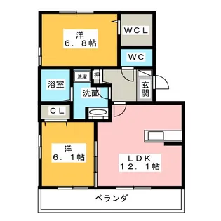 アート旭【3階】の間取り