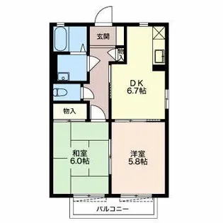 プランドール岩本II【2階】の間取り
