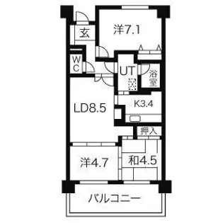 徳川園サンハイツ【4階】の間取り
