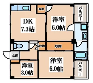 ビレッジハウス私部【2階】の間取り