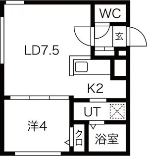 ラフィーネ平岸3条【1階】の間取り