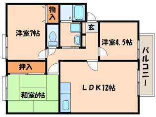 ヴィレッジ花水木C棟【2階】の間取り