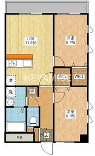 モンテスタイル矢上【2階】の間取り
