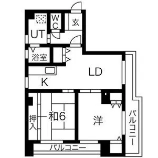 宝竹橋ハイツ【7階】の間取り