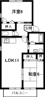 ボヌール三軒【2階】の間取り
