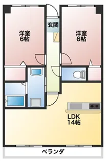 ルネス津福【3階】の間取り