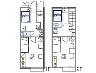 レオパレスアバンセB【1階】の間取り