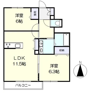 クレンヒルI【1階】の間取り