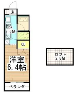 メイプルコート一万城【2階】の間取り