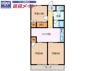 コーポ旭【2階】の間取り