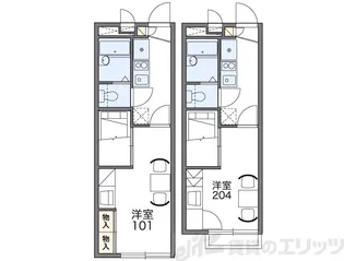 レオパレススカイヒルズ【2階】の間取り