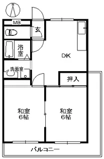 浜シティハイツ【2階】の間取り