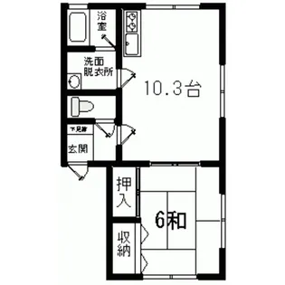 スカイレジテル大野【1階】の間取り