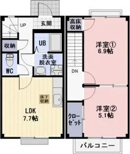 静岡県藤枝市下当間【一戸建】の間取り