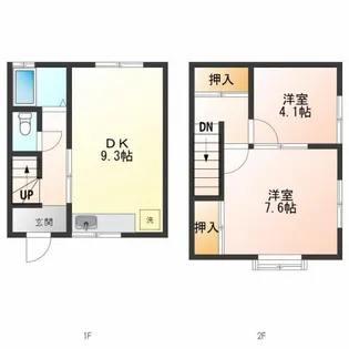 2LDKの間取り画像