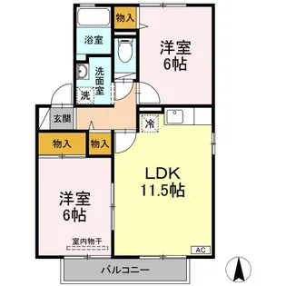 グランドキャッスルGOMI E【2階】の間取り