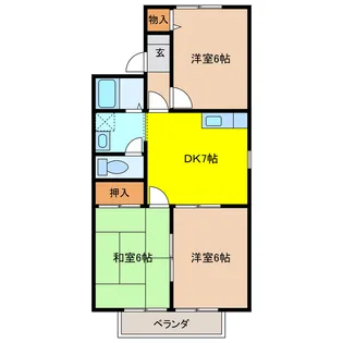 岐阜県安八郡安八町東結【アパート】の間取り