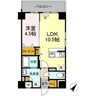 Grande・roueDAIWA(DW)【5階】の間取り