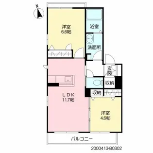 トップスターコート宮崎 B棟【3階】の間取り