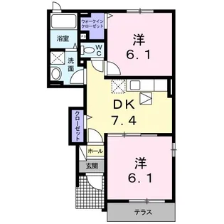 ヒルズ諸富I【1階】の間取り