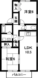 クレスト・スリー【2階】の間取り