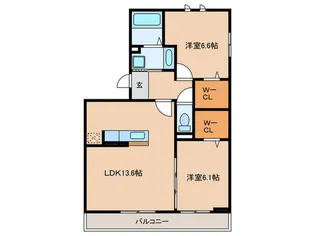コンフォート寄京【1階】の間取り