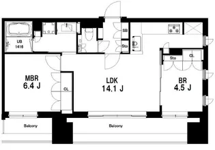 中目黒ウエスト【7階】の間取り
