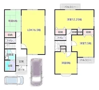京都府京都市伏見区納所下野【一戸建】の間取り