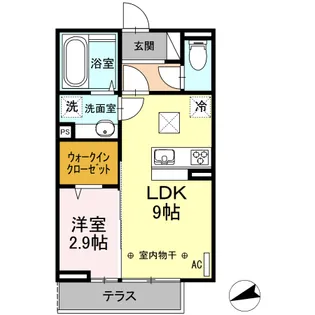 山形県天童市老野森3【アパート】の間取り