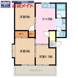 ウエストリバーマンション【3階】の間取り