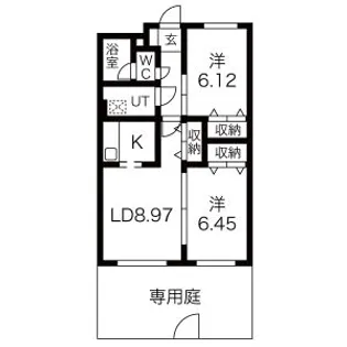 2LDKの間取り画像