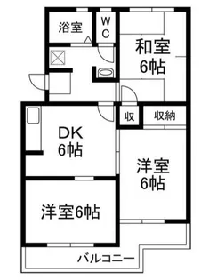 サンプラザ第二【3階】の間取り