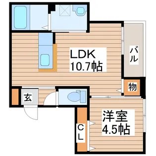 1LDKの間取り画像