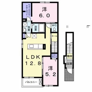 2LDKの間取り画像
