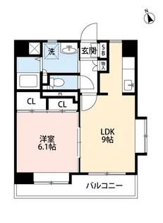 1LDKの間取り画像