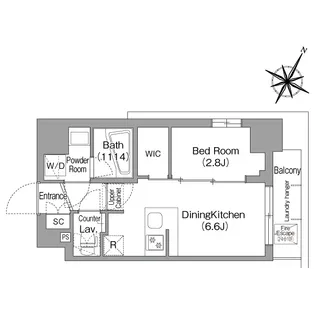 コンフォリア・リヴ新中野SOUTH【4階】の間取り