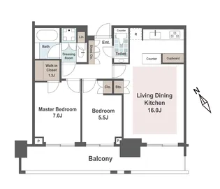 パークコート六本木ヒルトップ【14階】の間取り