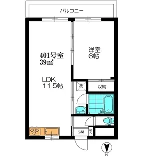 シャトレ飯田【4階】の間取り