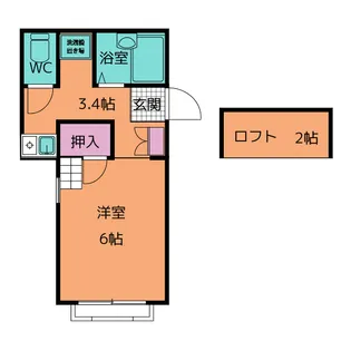 サニーフラット【2階】の間取り