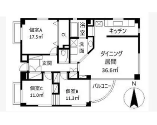 ガーデニア六本木【2階】の間取り