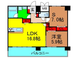 ベロフィオーレ宮之阪【6階】の間取り