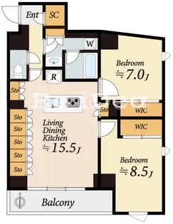 ザ・パークハビオ新高円寺【5階】の間取り