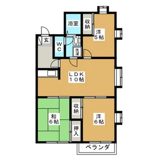 グレイスコートB【1階】の間取り