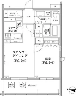 ヒューリックコート雪が谷【1階】の間取り