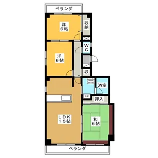 プリンセス三ツ池【1階】の間取り