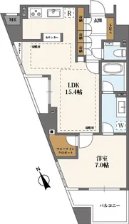高輪シティハウス【5階】の間取り