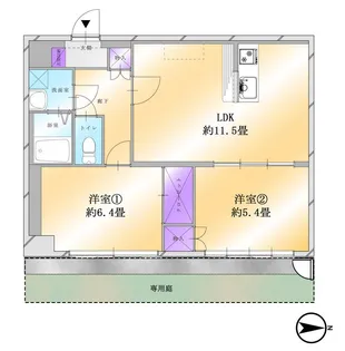 新松戸8044コーポラス【1階】の間取り